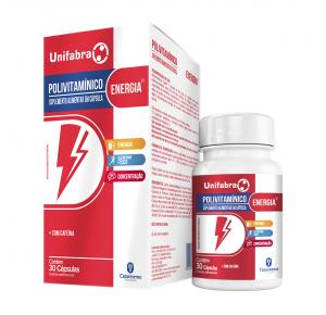 Unifabra Polivitamínico Energia Com 30 Cápsulas