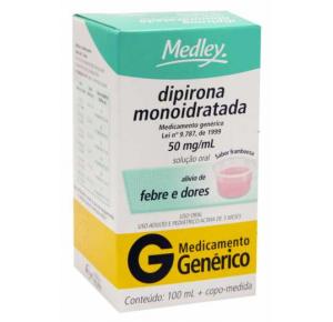 dipirona monoidratada Solução Oral 50mg/ml Com 100ml Genérico Medley