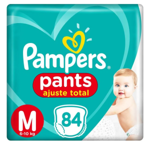 Fralda Pampers Pants Giga Ajuste Total Tamanho M COM 84 Unidades