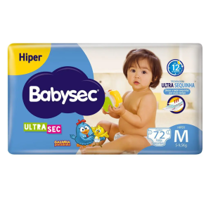 Fralda Babysec Galinha Pintadinha Hiper M - 72 unidades