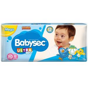 Fralda Babysec Ultrasec Galinha Pintadinha, XG, 32 Unidades