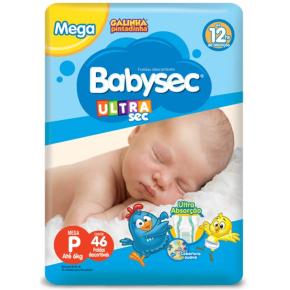 Fralda Babysec Galinha Pintadinha Tamanho P Com 46 Unidades