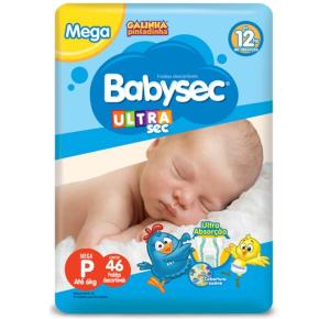 Fralda Babysec Galinha Pintadinha Tamanho P Com 46 Unidades