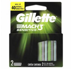 CARGA PARA APARELHO DE BARBEAR GILLETTE MACH3 SENSITIVE COM 2 UNIDADES