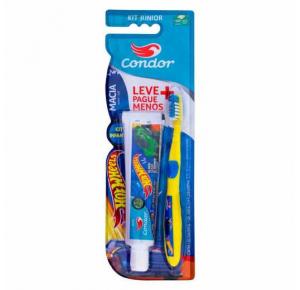 KIT ESCOVA DE DENTE + PASTA DE DENTE CONDOR JÚNIOR HOT WHEELS