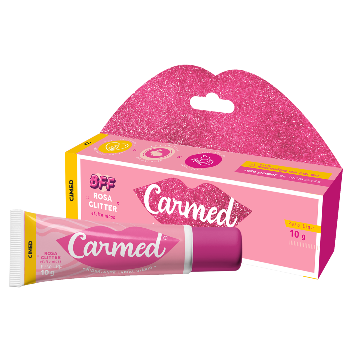 Protetor Labial Carmed 10G Rosa Glitter
