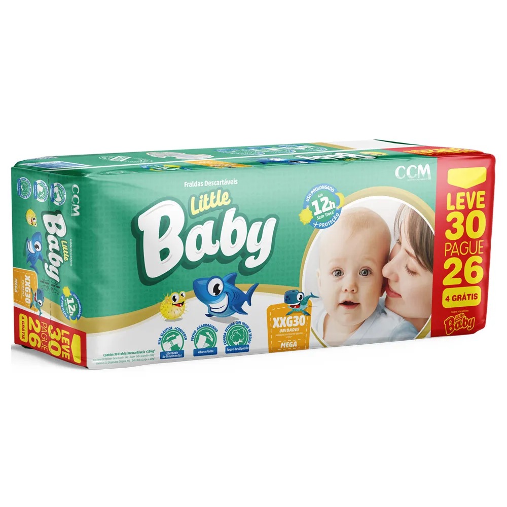 Fralda Little Baby Nemo Mega XXG 30 Unidades