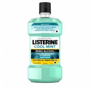 Antisséptico Bucal Listerine Cool Mint Zero Álcool Leve 500ml Pague 350ml