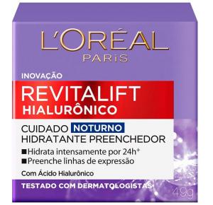 Creme Facial Noturno Antirrugas Revitalift Hialurônico L\'oréal Paris 49g