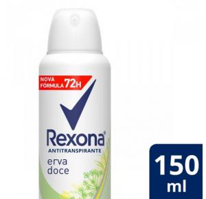 DESODORANTE REXONA ERVA DOCE FEMININO ANTITRANSPIRANTE AEROSSOL COM 150ML