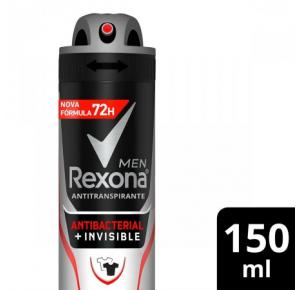 DESODORANTE REXONA MEN ANTIBACTERIAL + INVISIBLE AEROSSOL ANTITRANSPIRANTE COM 150ML