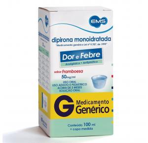 dipirona monoidratada Solução Oral 50mg/ml Com 100ml Genérico EMS