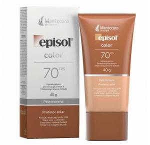 Protetor Solar Facial Episol Color FPS 70 Pele Morena 40g 