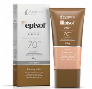 Protetor Solar Facial Episol Color FPS 70 Pele Clara 40g