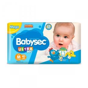 Fralda Babysec Ultrasec Galinha Pintadinha, Azul, M, 40 unidades