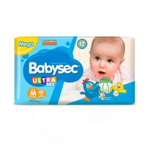 Fralda Babysec Ultrasec Galinha Pintadinha, Azul, M, 40 unidades