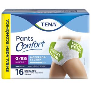 TENA PANTS CONFORT ROUPA INTIMA TAMANHO G/EG COM 16 UNIDADES