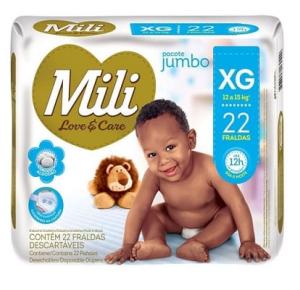 Fralda infantil mili lovecare jumbo xg 22un