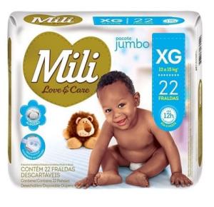 Fralda infantil mili lovecare jumbo xg 22un