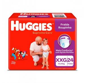 FRALDA ROUPINHA HUGGIES SUPREME CARE TAMANHO XXG COM 24 UNIDADES