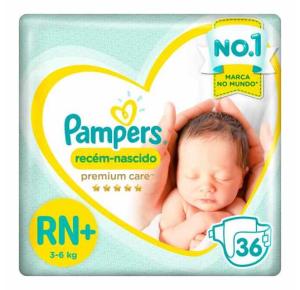 Fralda Pampers Rn+ Premium Care 3-6Kg 36Unidades
