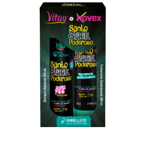 Kit Vitay + Novex Shampoo e Condicionador Santo Black Poderoso 300ml