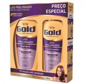 Kit Niely Gold Shampoo 300ml + Condicionador 200ml Liso Prolongado