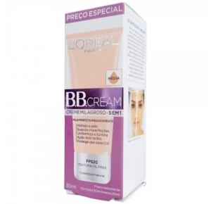BB Cream L\'Oréal Paris Creme Milagroso 5 em 1 Cor Média FPS 20 30ml