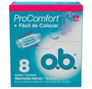 Absorvente Interno O.B. ProComfort Mini Com 8 Unidades