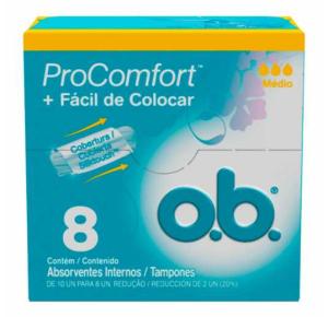 Absorvente Interno O.B. ProComfort Médio Com 8 Unidades