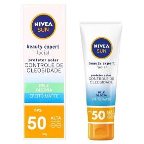 Protetor Solar Facial Nivea Sun Beauty Expert Pele Oleosa FPS 50 50g
